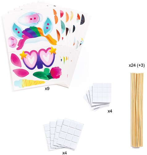 Djeco mozaïeken & stickers Animal party creatieve photobooth kit-2