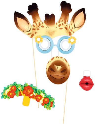 Djeco mozaïeken & stickers Animal party creatieve photobooth kit-3