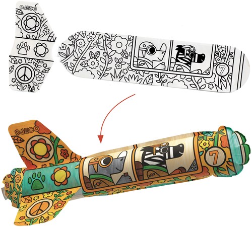 Djeco creatieve speelgoedset opblaasbare vliegtuigen om te kleuren-3