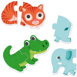 Djeco puzzle duo animaux - jouet éducatif en carton FSC