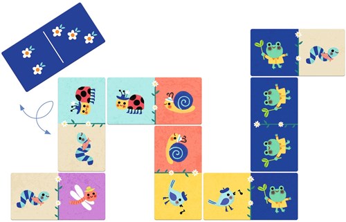 Djeco educatief spel Domino kleine dieren FSC karton