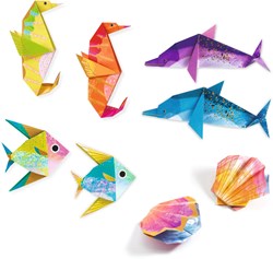 Djeco origami animaux marins - kit créatif pour enfants papier FSC