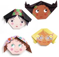 Djeco origami Pretty Faces - creatieve vouwset voor kinderen