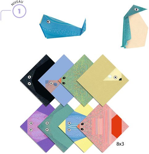 Djeco origami Polar dieren knutselset FSC MIX papier-2