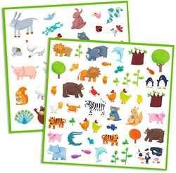 Djeco stickers dieren - FSC papier - 160 stuks - creatieve knutselset