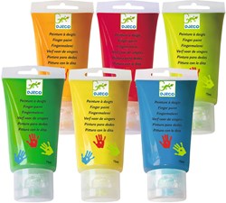 Djeco vingerverf kleuren 6 tubes set voor kinderen