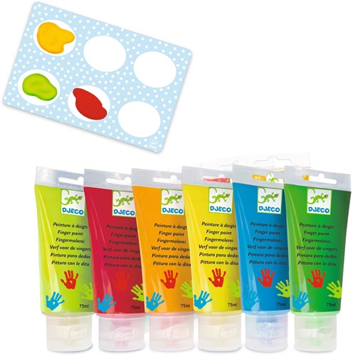 Djeco 6 tubes de peinture à doigts-2