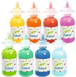 Djeco posterverf set 8 kleuren - creatieve kinderverf