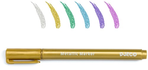 Djeco kleuren metallic markers 6 stuks viltstiften creatief tekenen-2