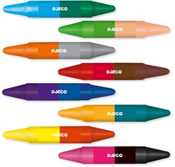 Djeco kleuren 8 Double-end Wax Crayons waskrijtjes voor kinderen