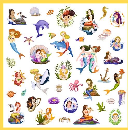 Djeco autocollants sirènes - FSC MIX - 160 autocollants-3