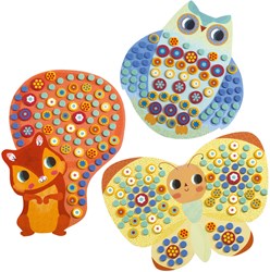 Djeco mozaïek knutselset Milfiori - creatieve dieren FSC MIX