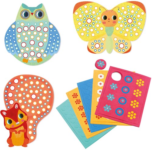 Djeco mozaïek knutselset Milfiori - creatieve dieren FSC MIX-3