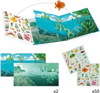 Djeco stickers aventure en mer - livre d'autocollants réutilisables