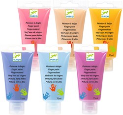 Djeco vingerverf kleuren 6 tubes - Sweet - creatief speelgoed