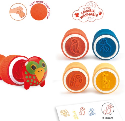 Djeco stempelset Safari dieren - ergonomische hobbystempels voor kinderen-2