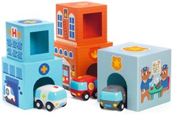 Djeco jouet bébé TopaniCar - blocs colorés et véhicules