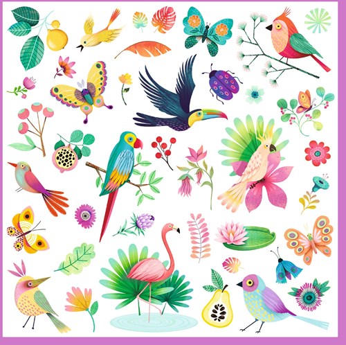 Djeco stickers Paradise - exotische dieren en bloemen - 160 stickers-2