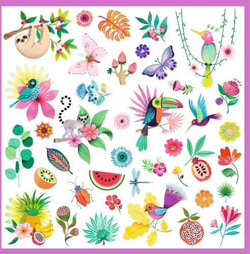 Djeco stickers Paradise - exotische dieren en bloemen - 160 stickers-3