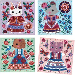 Djeco mozaïek knutselset Lovely Pets - creatieve dieren stickers