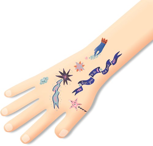 Djeco tatouages temporaires Sweet Dreams phosphorescents enfants FSC-2