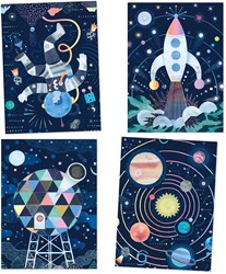 Djeco dessins à gratter Cosmic mission - kit créatif espace