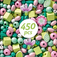 Djeco houten kralen set - bloemen en bladeren sieraden maken-2