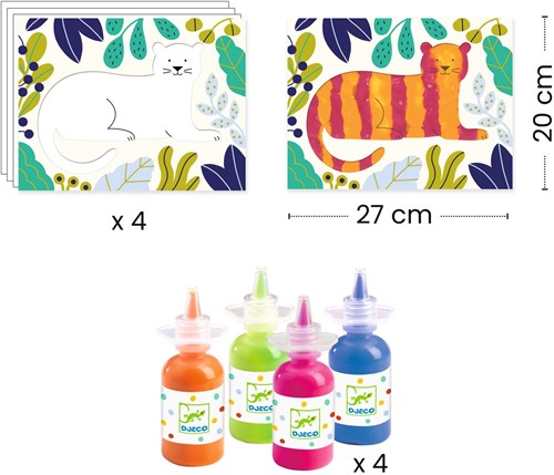 Djeco peinture set de peinture au doigt pour enfants - FSC MIX-3