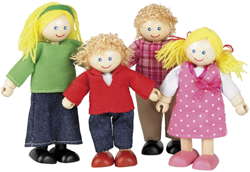 Tidlo famille de poupées en bois - Poupées multiculturelles blanches