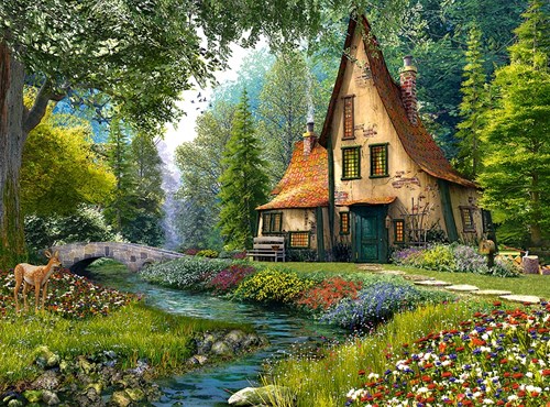 Castorland puzzle Dominic Davison - puzzle Toadstool Cottage - 2000 pièces paysage