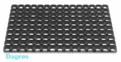 HQ paillasson en caoutchouc Domino noir 50x80cm - tapis extérieur robuste