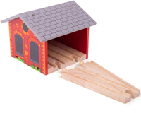 BigJigs Remise en Bois pour 2 Trains - Accessoire Train Jouet-3