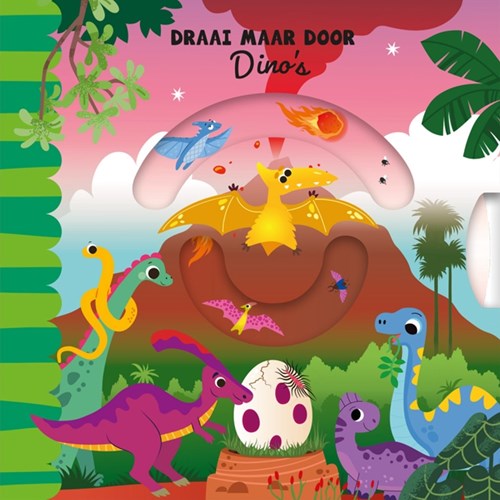 Lantaarn interactief kinderboek dino's met draaischijf kartonboek