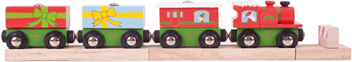 BigJigs houten kersttrein speelgoed - kerstcadeau treinset