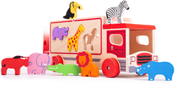 BigJigs camion de tri safari en bois jouet pour enfants