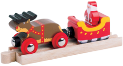 Bigjigs Kerstman Slee met Rendieren (4)