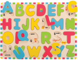 BigJigs houten puzzel alfabet hoofdletters educatief speelgoed