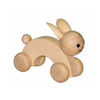 Miva jouet à pousser lapin - jouet en bois lapin naturel