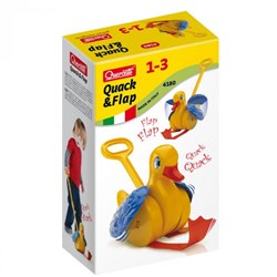 Quercetti jouet canard à pousser avec son - plaisir coloré pour marcher