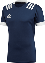 Adidas maillot de rugby t-shirt sport XL bleu marine blanc - 3-Stripes homme