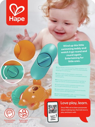 Hape Jouet de bain ours à remonter - Ours nageur-3