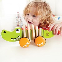 Hape Jouet à tirer crocodile en bois pour tout-petits-3