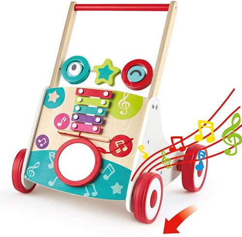 Hape loopwagen My First Musical Walker met muziek en blokken-2