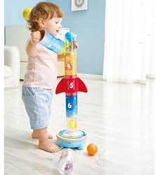 Hape jouet éducatif Rocket Ball Air Stacker jeu d'empilage coloré