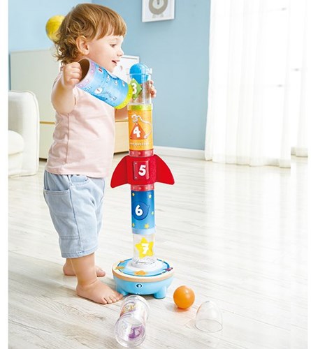 Hape jouet éducatif Rocket Ball Air Stacker jeu d'empilage coloré