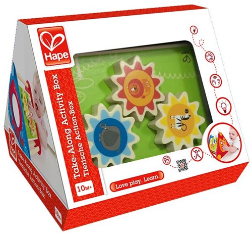 Hape boîte d'activités en bois jouet éducatif portable motricité-3