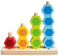 Hape jeu d'empilage en bois jouet éducatif coloré-2