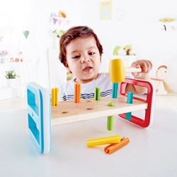 Hape banc à marteler arc-en-ciel en bois jouet éducatif
