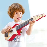 Hape Musique Ukulélé Apprendre-avec-lumières pour enfants rouge