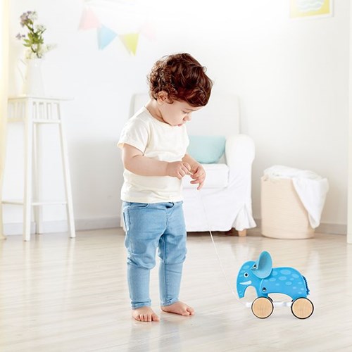 Hape éléphant à tirer en bois - jouet éducatif pour tout-petits-2